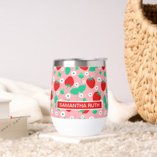 Personalized Strawberry and Daisy Flowers Cute