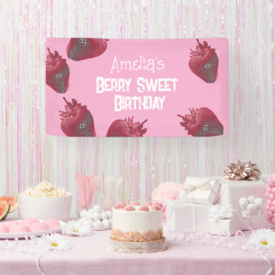 Personalized Strawberry Birthday Banner