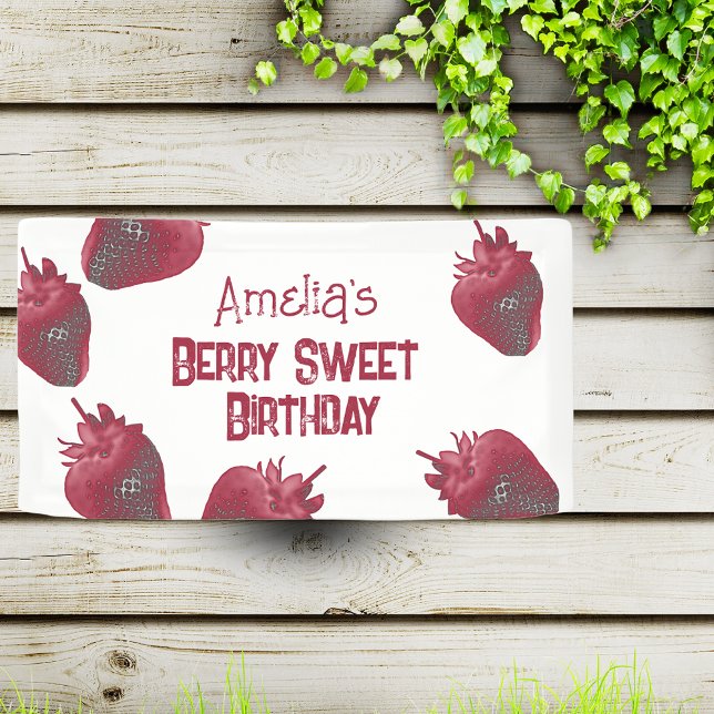 Personalized Strawberry Birthday Banner (Creator Uploaded)