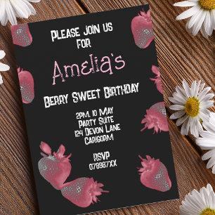 Personalized Strawberry Birthday Invitation