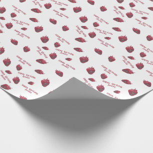 Personalized Strawberry Birthday Wrapping Paper