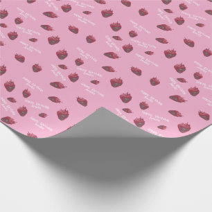 Personalized Strawberry Birthday Wrapping Paper