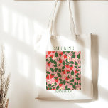 Personalized Strawberry Bridesmaid Gift Vintage Tote Bag<br><div class="desc">Make your bridesmaids feel special with this personalized tote bag featuring a charming vintage strawberry print. This stylish, botanical-inspired design adds a unique touch to your bridal party, perfect for bachelorette parties, wedding day gifts, or bridal showers. With the option to customize names, it’s a thoughtful and practical gift for...</div>