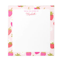 Personalized Strawberry Cute Pink Berry Floral