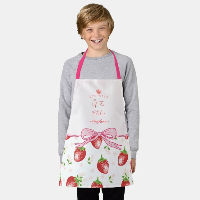 Personalized Strawberry Kid Apron / Daughter  (Worn)