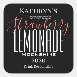Personalized "Strawberry Lemonade" Moonshine Label