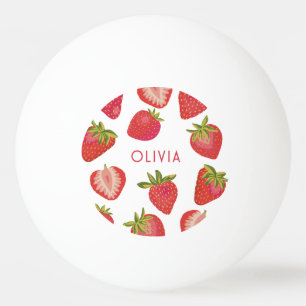 Personalized Strawberry Name Ping Pong Ball