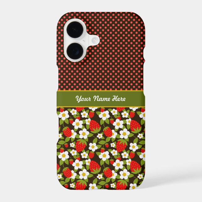Personalized Strawberry Patch iPhone 7 Pluse Case (Back)
