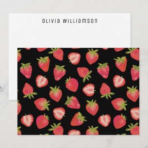 Personalized Strawberry pattern Card