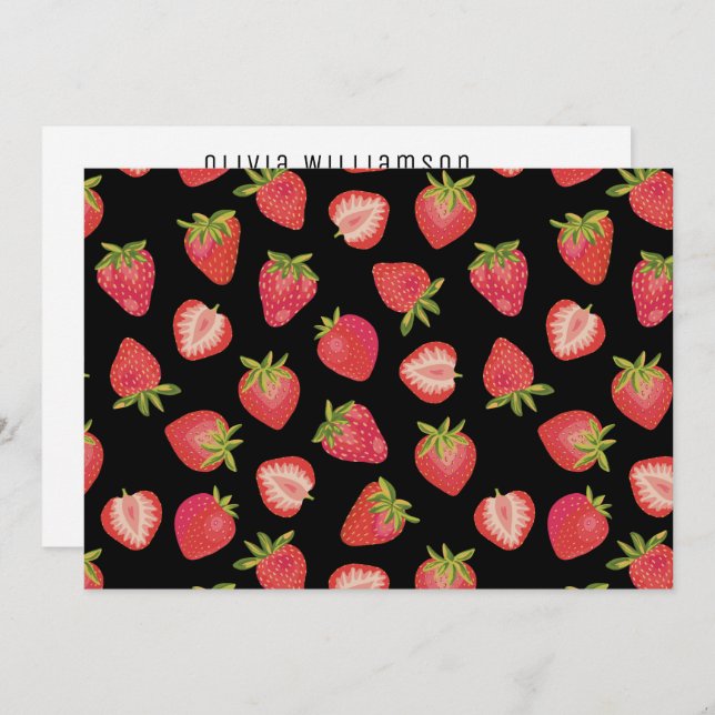 Personalized Strawberry pattern Card (Front/Back)