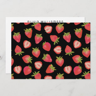 Personalized Strawberry pattern Card