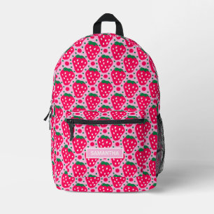 Personalized Strawberry Pattern Printed Backpack