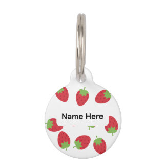 Personalized Strawberry Pet ID Tag