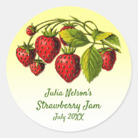 Personalized Strawberry Yellow Ombre Jam Jar Label
