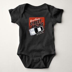 Personalized Street Racing Race Car Motorsport  Baby Bodysuit