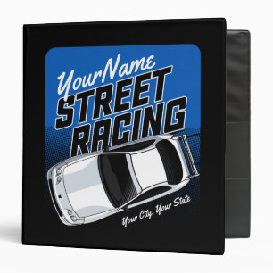 Personalized Street Racing Race Car Motorsport Binder