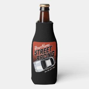 Personalized Street Racing Race Car Motorsport  Bottle Cooler