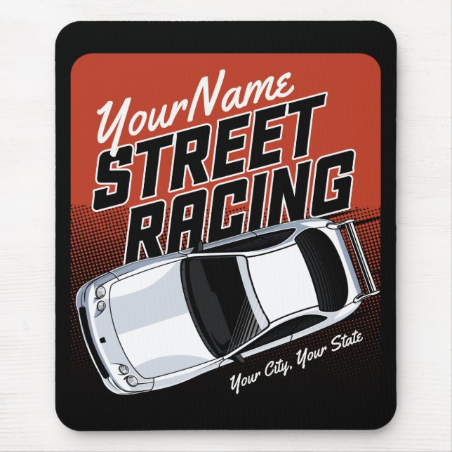 Personalized Street Racing Race Car Motorsport  Mouse Pad (Front)