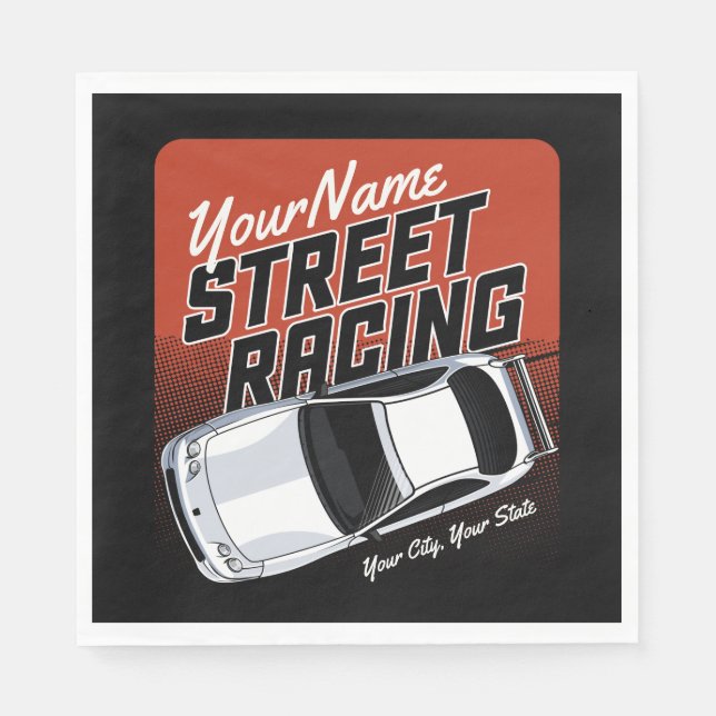 Personalized Street Racing Race Car Motorsport  Napkin (Front)