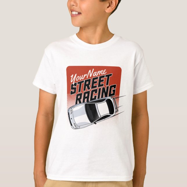 Personalized Street Racing Race Car Motorsport  T-Shirt (Front)