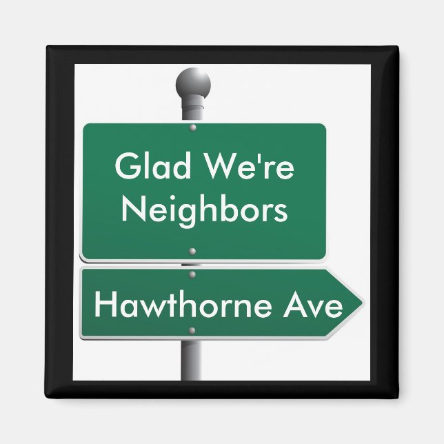 Personalized Street Sign Neighbour Magnet (Front)