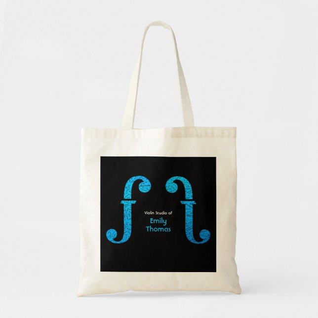 Personalized String Instruments Sound Hole Graphic Tote Bag (Front)