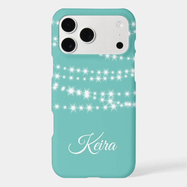 Personalized String Lights on turquoise (Back)