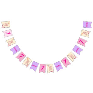 Personalized stripe and spot birthday bunting flags
