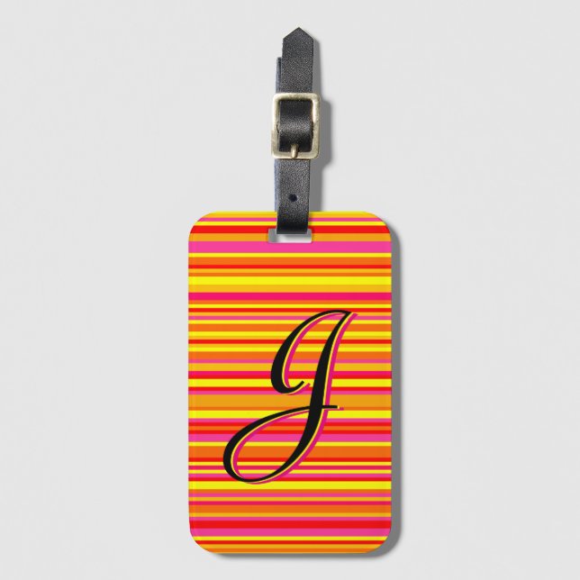 Personalized Stripe Luggage Tag (Front Vertical)