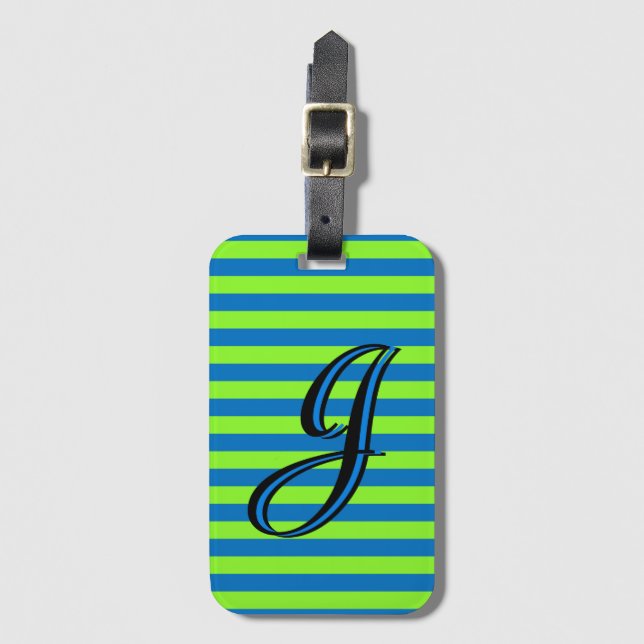 Personalized Stripe Luggage Tag (Front Vertical)