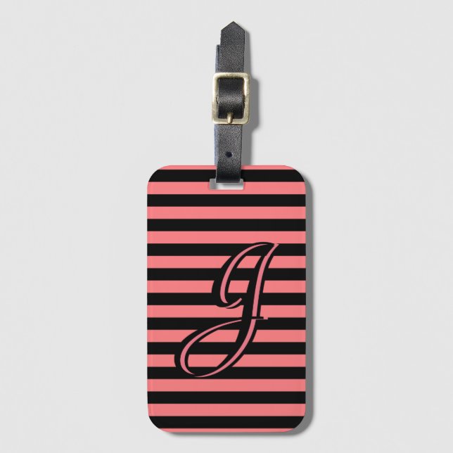 Personalized Stripe Luggage Tag (Front Vertical)