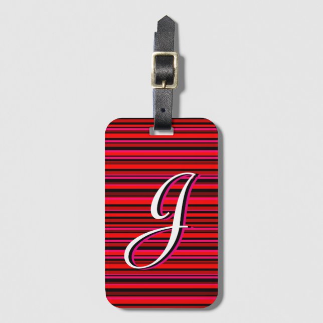 Personalized Stripe Luggage Tag (Front Vertical)