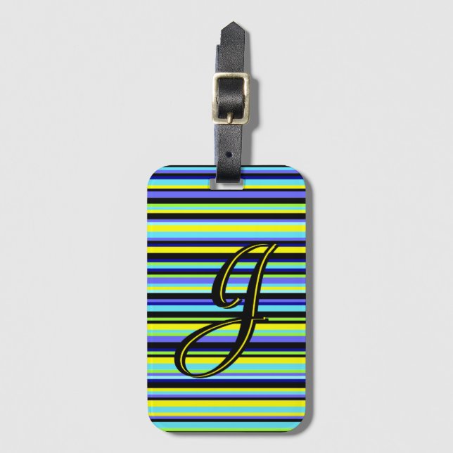 Personalized Stripe Luggage Tag (Front Vertical)