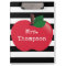 Personalized Striped Apple Clipboard