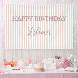 Personalized Striped Backdrop Custom Party Sign
