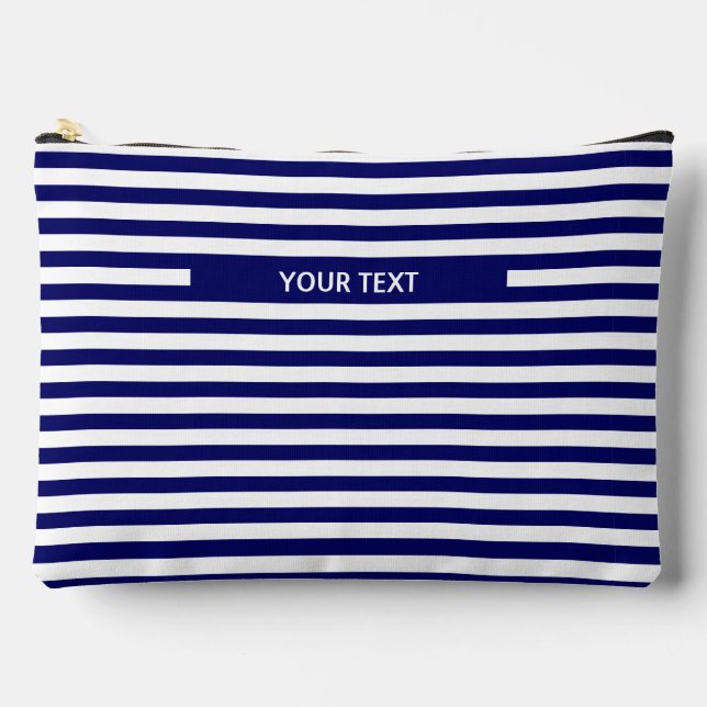 Personalized Striped Beach Bag: Custom Gift Accessory Pouch (Front)