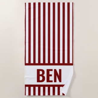 Personalized Striped Beach Bridal Party Towel