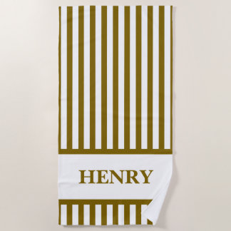 Personalized Striped Beach Bridal Party Towel