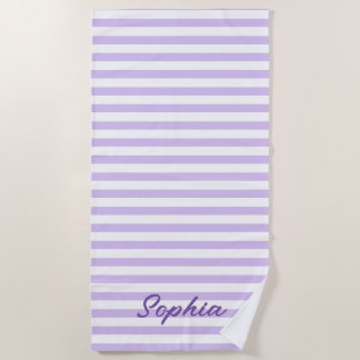 Personalized Striped Beach Towel, Custom Name Pool Towel