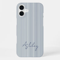 Personalized Striped Blue Tones Minimalist Chic
