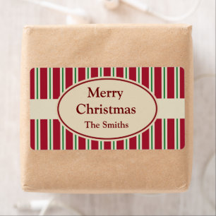 Personalized Striped Christmas Labels