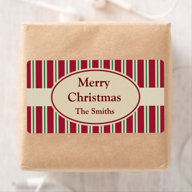 Personalized Striped Christmas Labels (Insitu)