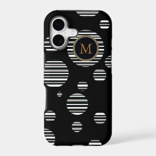 personalized striped circles on black