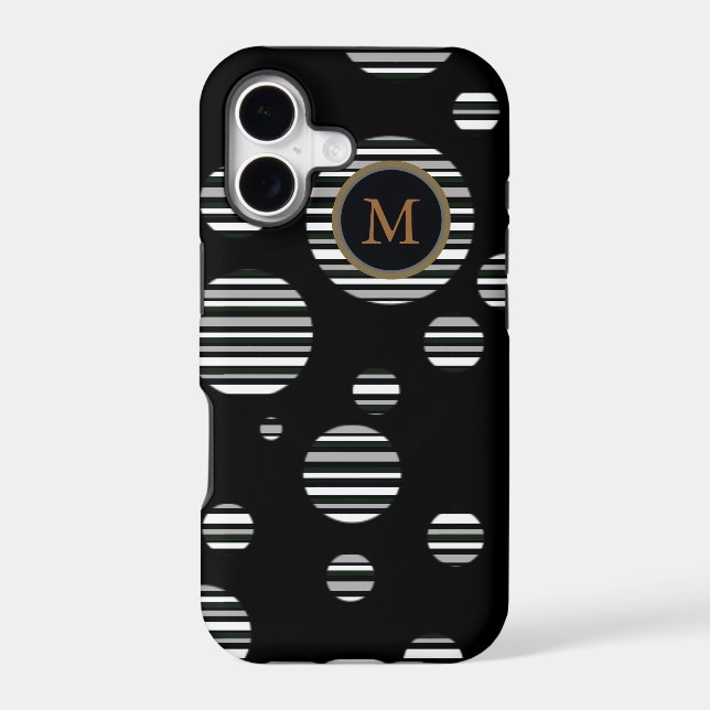 personalized striped circles on black (Back)