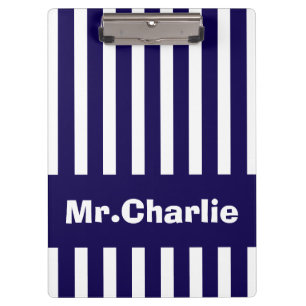 Personalized Striped Clipboard – Custom Name