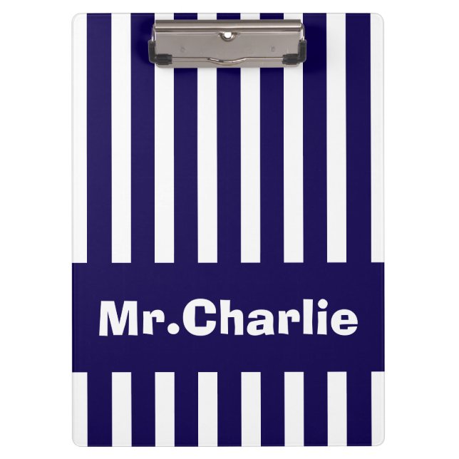 Personalized Striped Clipboard – Custom Name (Front)