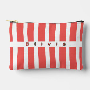Personalized Striped Cosmetic Bag
