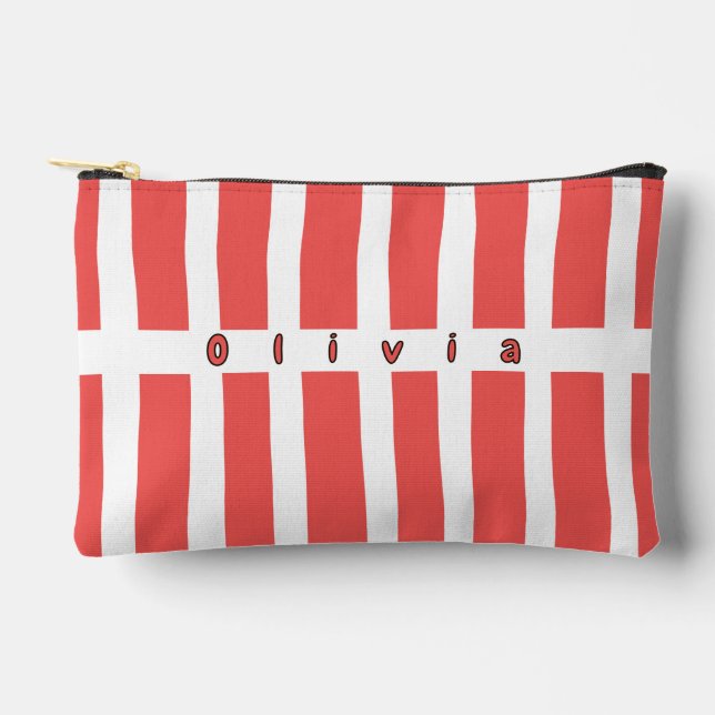 Personalized Striped Cosmetic Bag (Front)