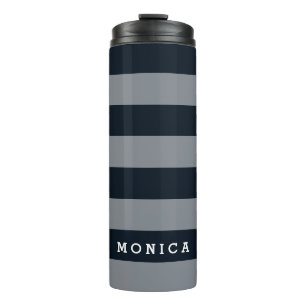 Personalized    Striped dark blue Thermal Tumbler