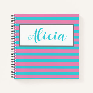 PERSONALIZED STRIPED DESIGN Notebook
